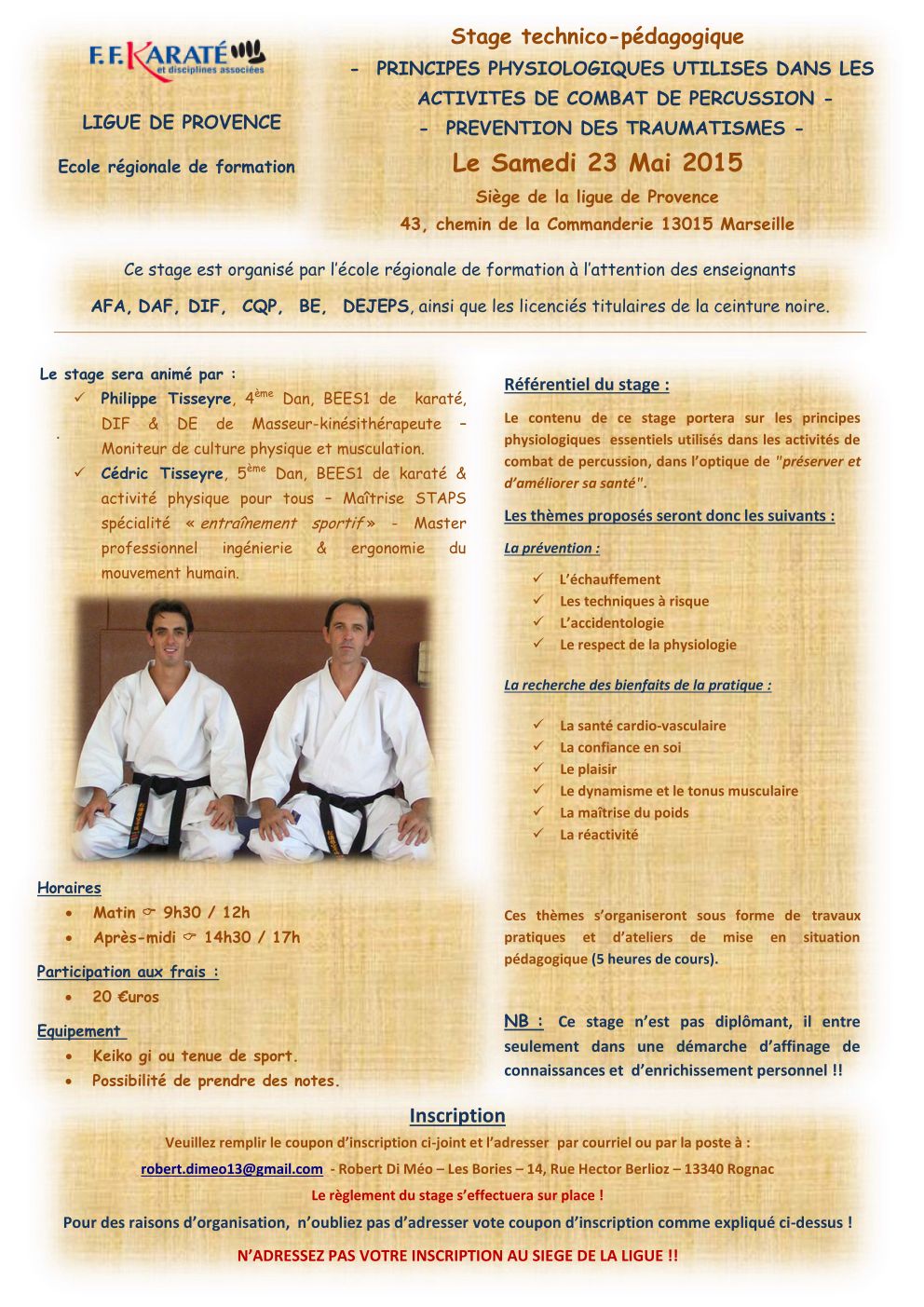 STAGE KARATE&PATHOLOGIES 2015 05 23